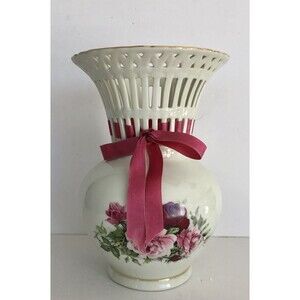 Formalities by Baum Bros vase Floral 9.75" Porcelain Victorian Style